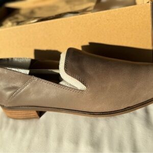Lucky Brand Taupe Leather Slip-Ons